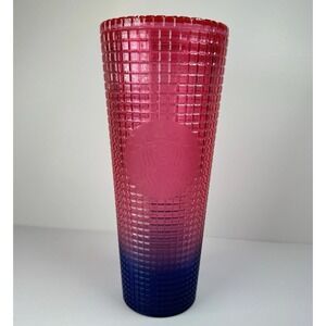 Starbucks 2022 Watermelon Grid Red Blue Gradient Studded Tumbler 24oz New